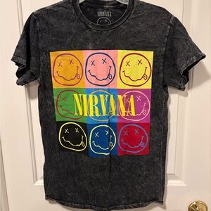 NIRVANA Black and Gray Graphic Tee